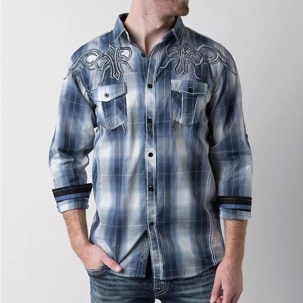 ROAR Buckle Signature Edition Wild Hearted Men’s Size XXL Button Up Shirt Plaid